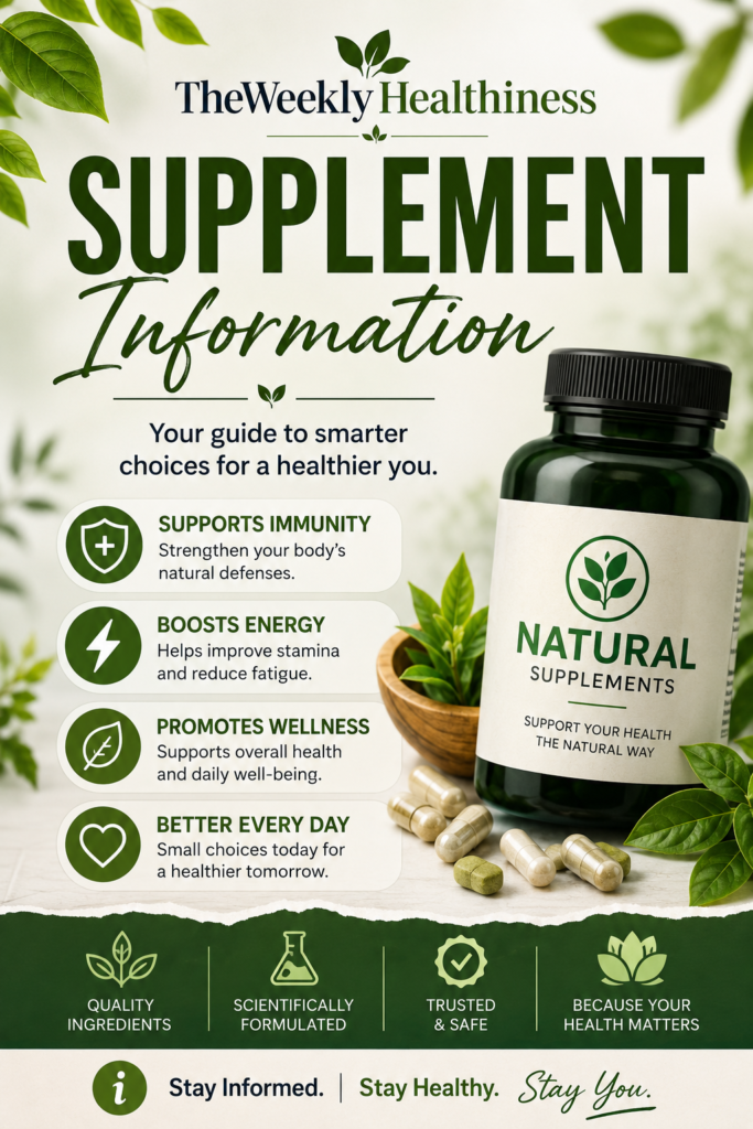 Supplement Information TheWeeklyHealthiness