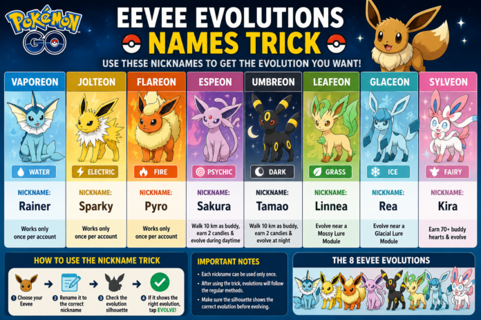 Eevee Evolutions Names Trick